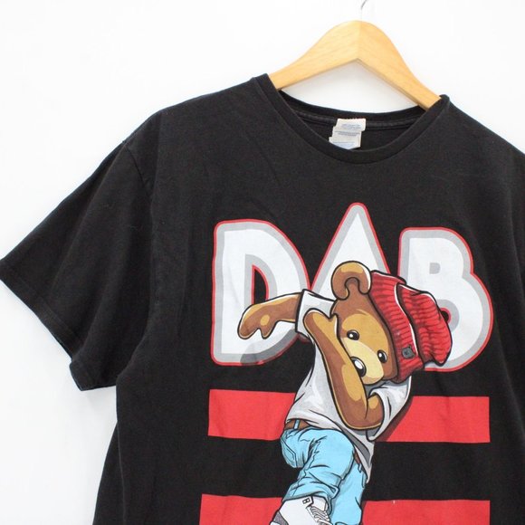 Vintage DELTA Pro Weight Shirt Mens Black DAB Bear Dancing Cotton Size Large L - Picture 4 of 8